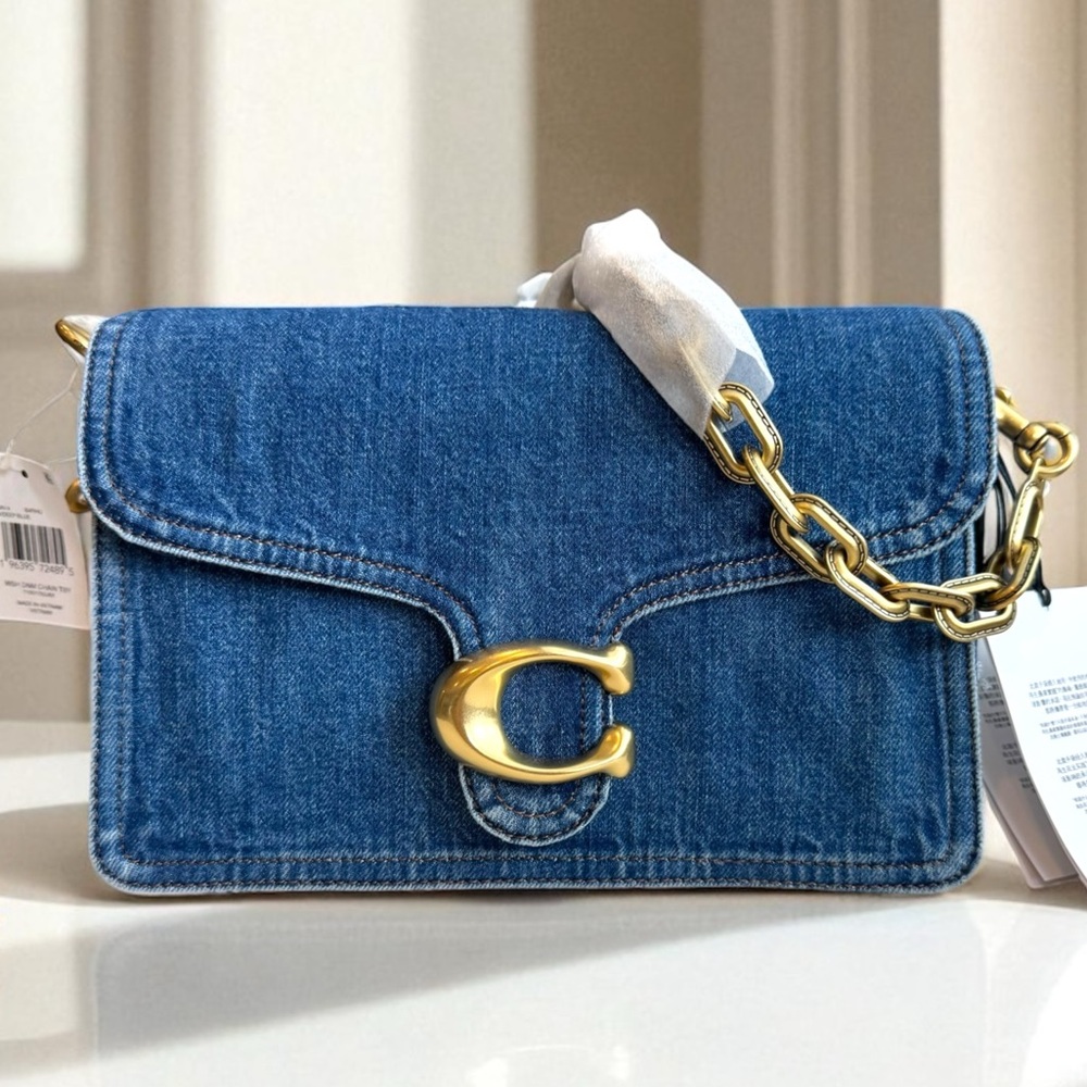 Coach Denim Shoulder Bag with Gold C Hardware - Picture 5 of 15